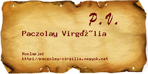 Paczolay Virgília névjegykártya